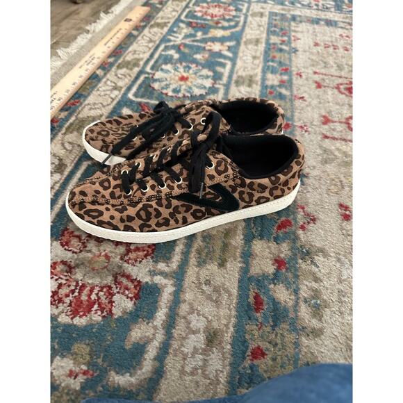 Tretorn Womens Brown Leopard Print Leather Sneaker Shoes Size 8.5 - Picture 6 of 9